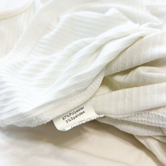 SHEIN White Ribbed Tank Top Women’s Small Sleeveless Stretch Basic Shirt - Picture 3 of 4